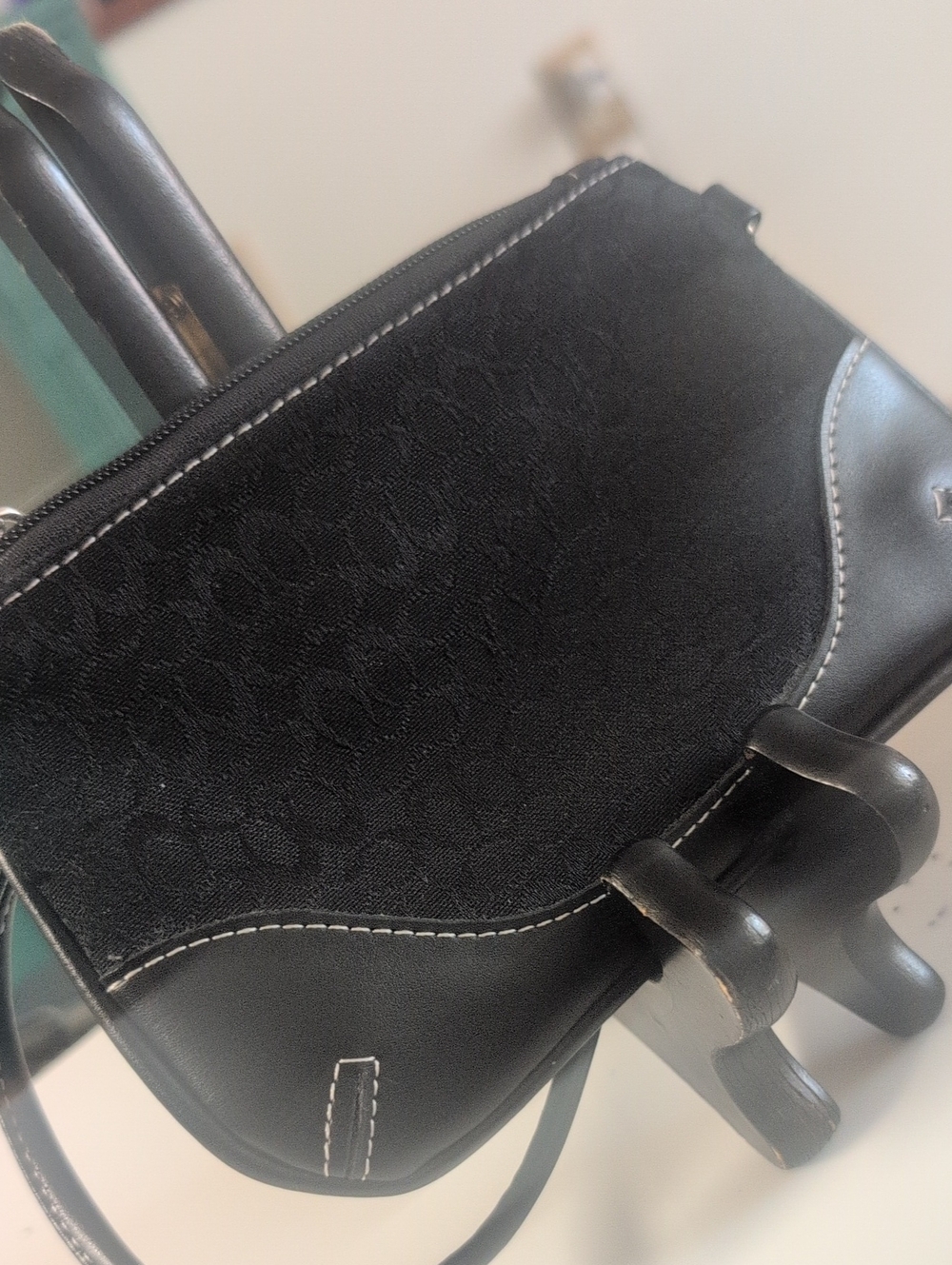 Coach Black  Mini Signature Canvas  Crossbody